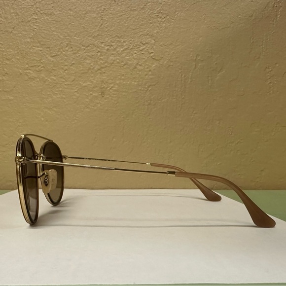 Ray Bans Double Bridge Polished Gold Frames with Copper Lenses Model RB3647N - Picture 10 of 11